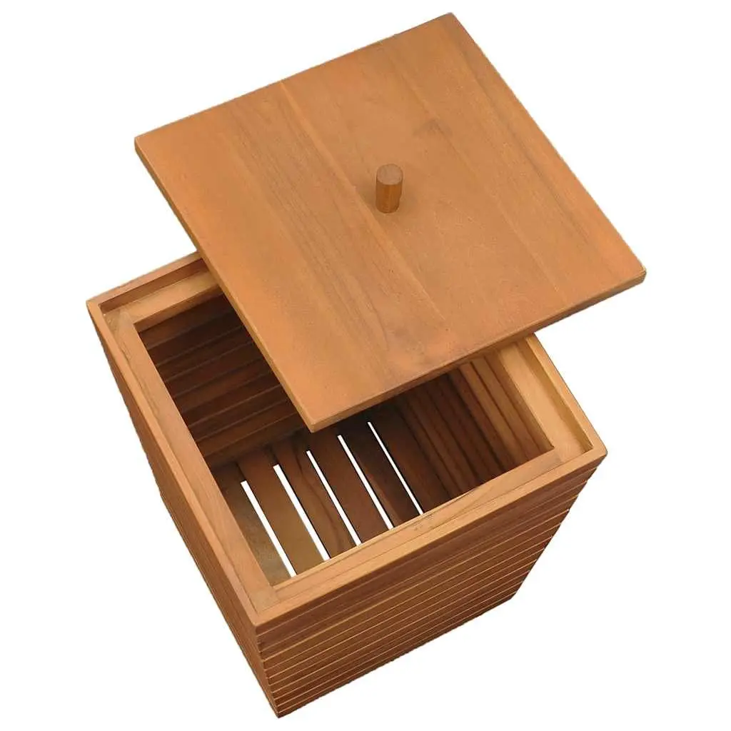 Slatted Laundry Basket 30x30x45cm Brown