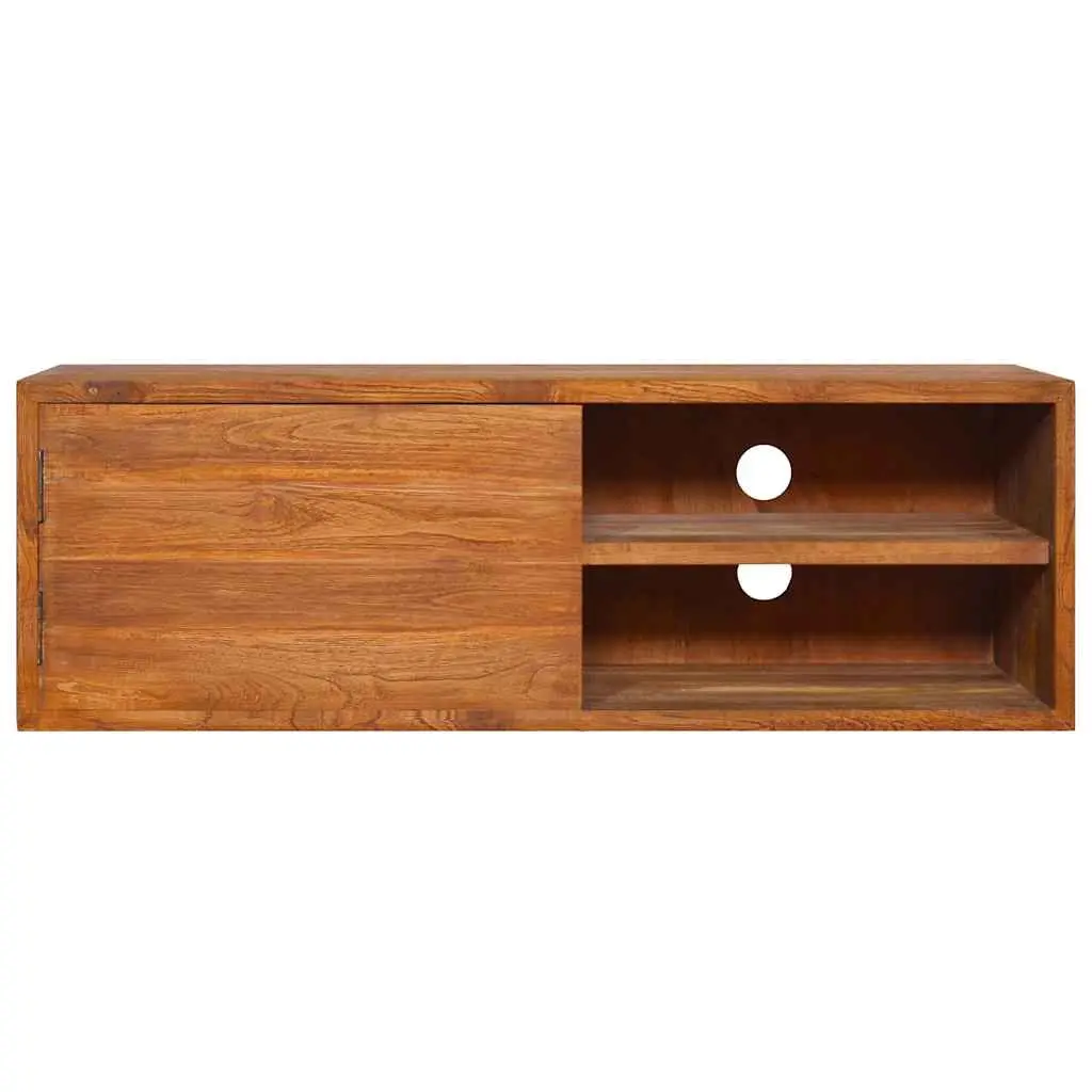 Solid Teak Wood Wall-Mounted TV Cabinet 90x30x30cm