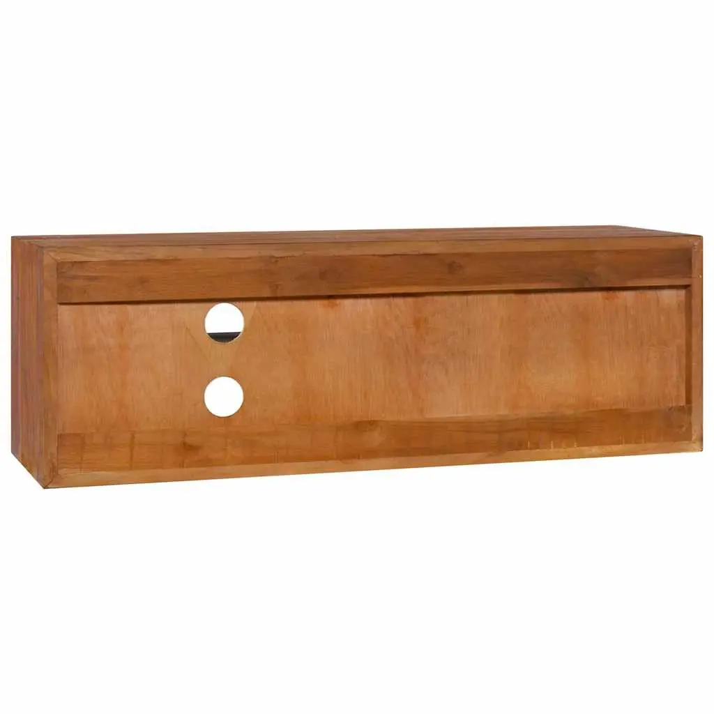 Solid Teak Wood Wall-Mounted TV Cabinet 90x30x30cm