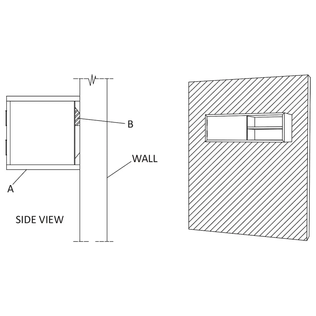 Solid Teak Wood Wall-Mounted TV Cabinet 90x30x30cm