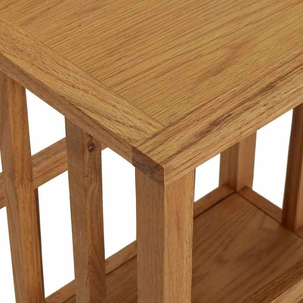 End Table Oak Wood Compact Brown 45x35x55cm