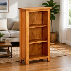 Solid Oak Wood Bookcase 45x22.5x82 cm with 3 Shelves