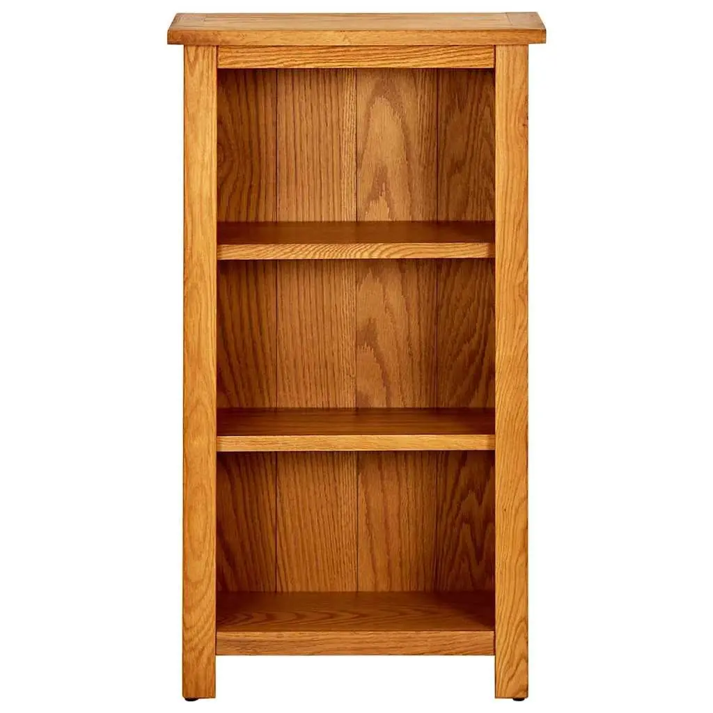 Solid Oak Wood Bookcase 45x22.5x82 cm with 3 Shelves