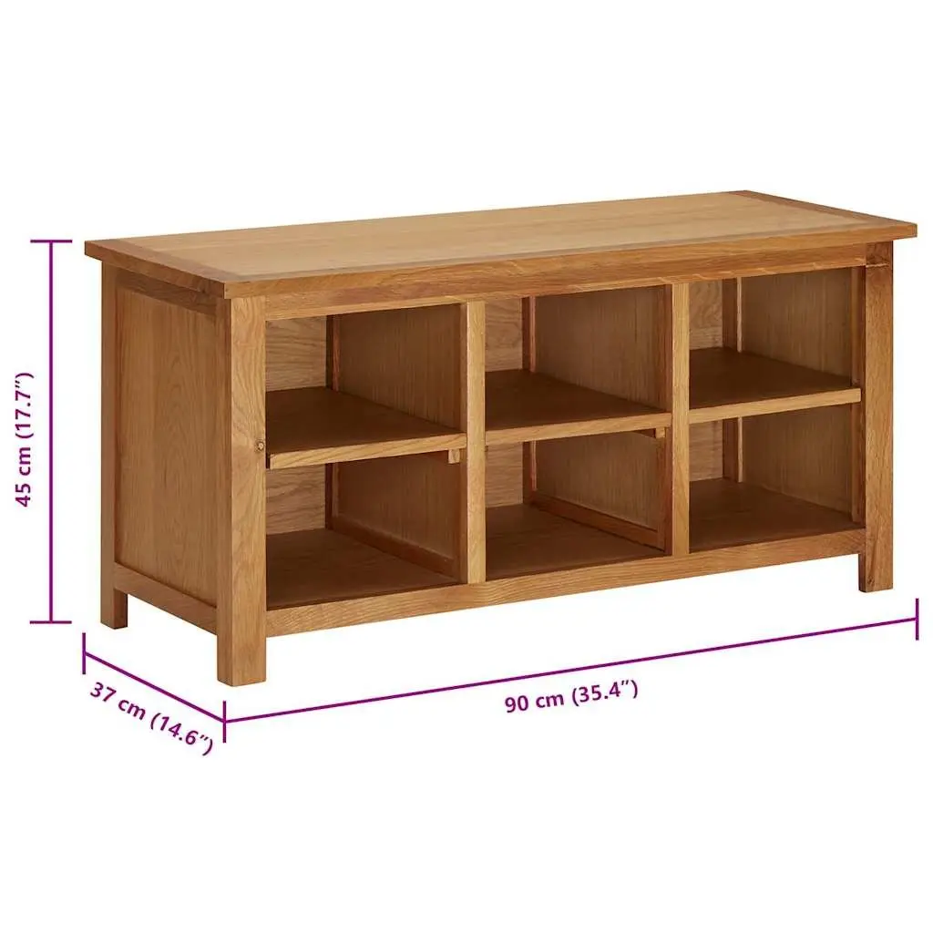 Shoe Rack Bench Wooden 6 Compartment Storage Organiser Brown