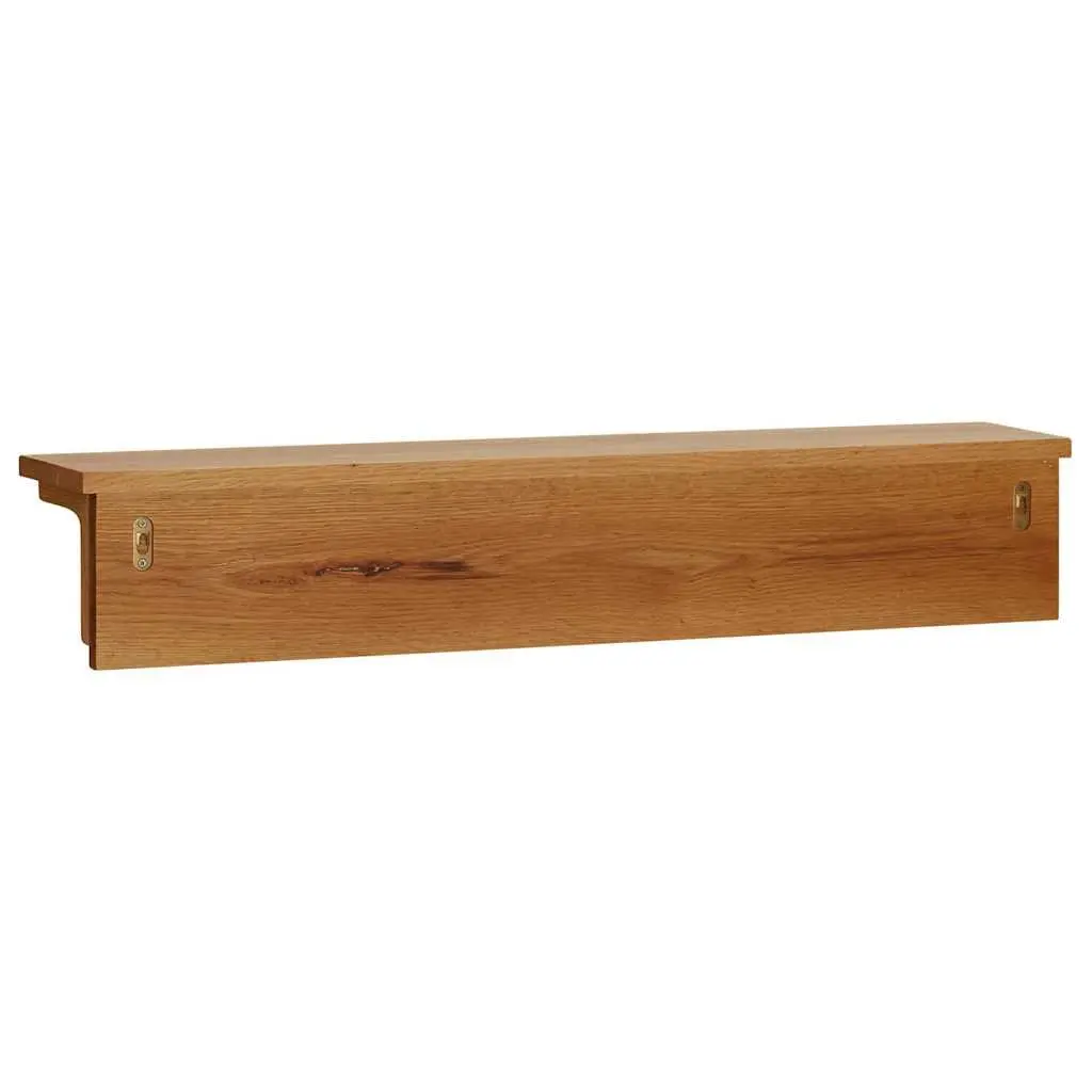 Coat Rack Wall-Mounted Brown 9 Hooks Solid Oak Wood Entryway Hallway Storage