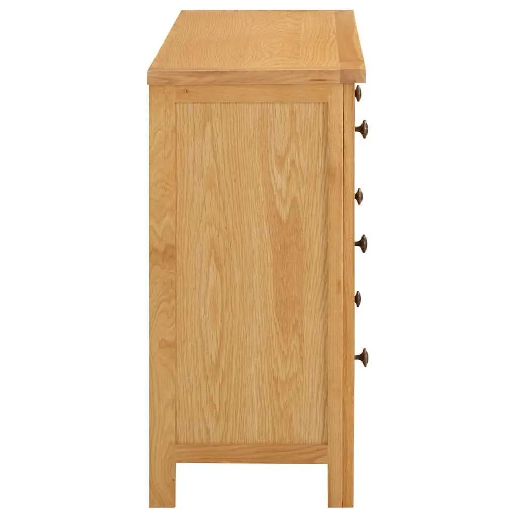 Chest of Drawers Solid Oak Wood 105x33.5x73 cm Brown