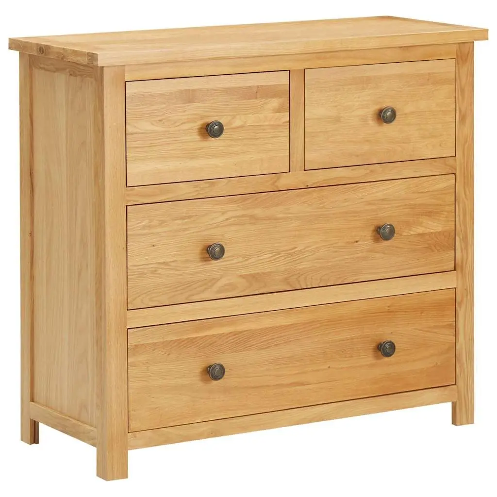 Solid Oak Chest of Drawers with 4 Spacious Drawers