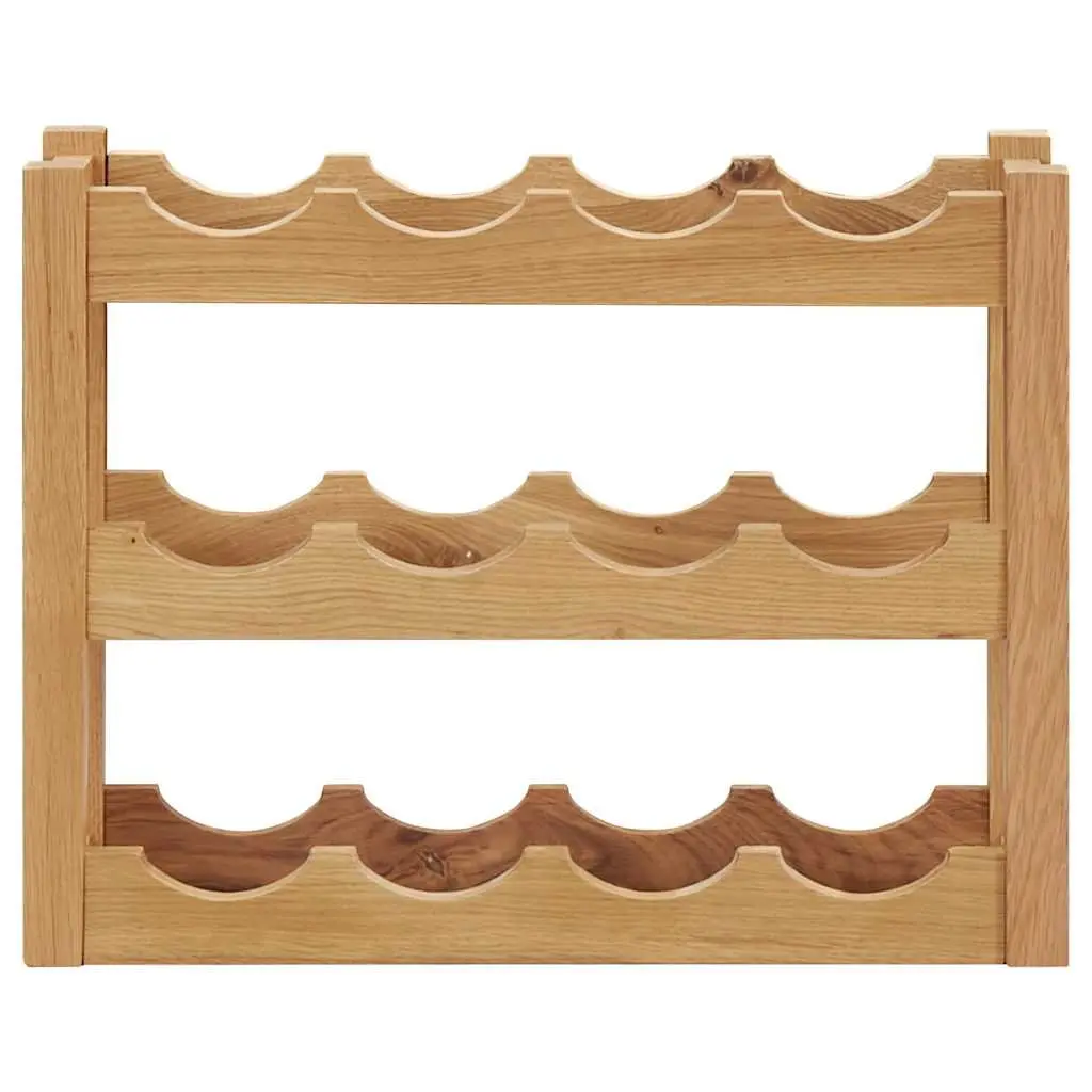Solid Oak Wood Freestanding Wine Rack for 6 Bottles