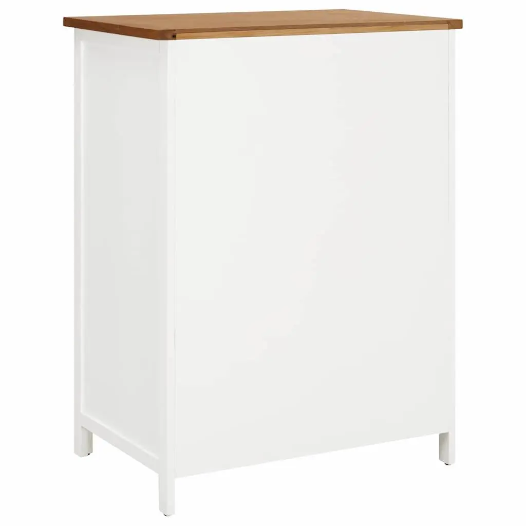 Solid Oak Wardrobe Cabinet with Rod and Drawers