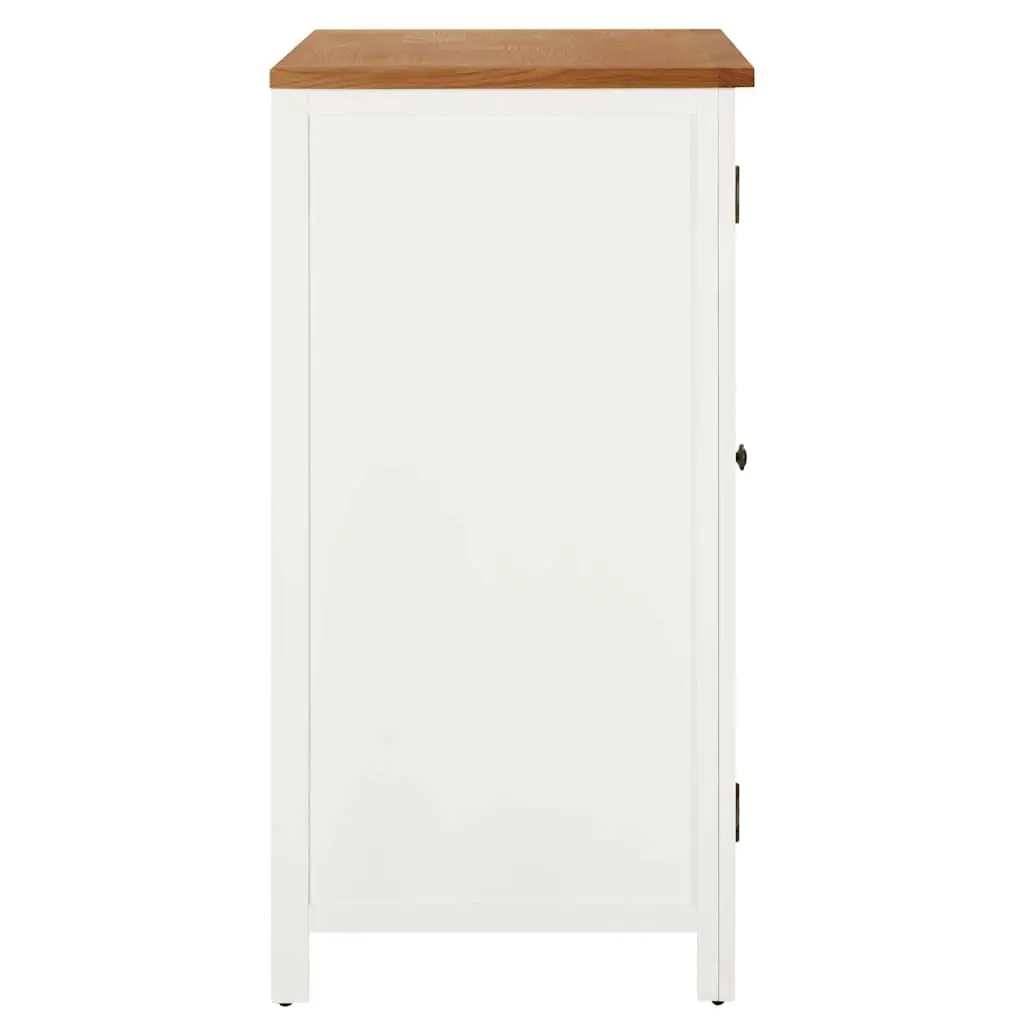 Solid Oak Wardrobe Cabinet with Rod and Drawers