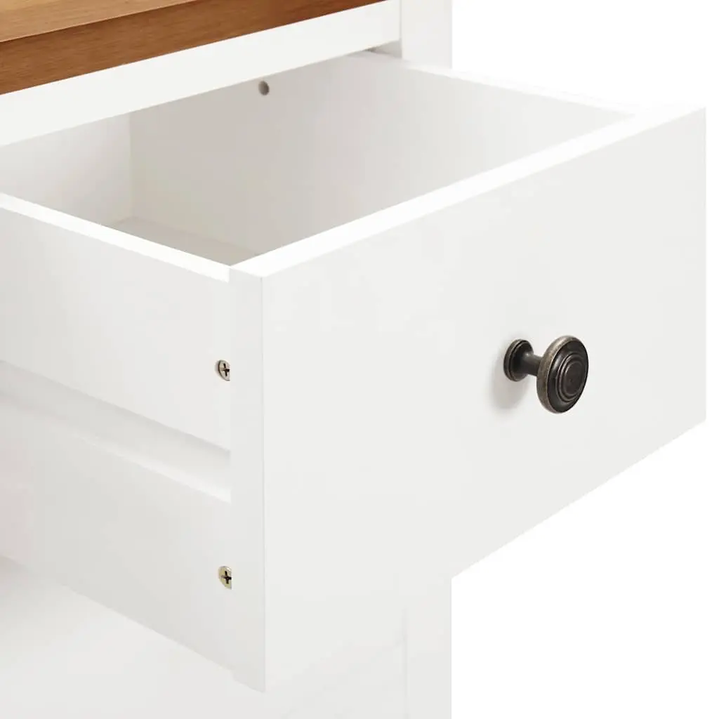 Solid Oak Wardrobe Cabinet with Rod and Drawers