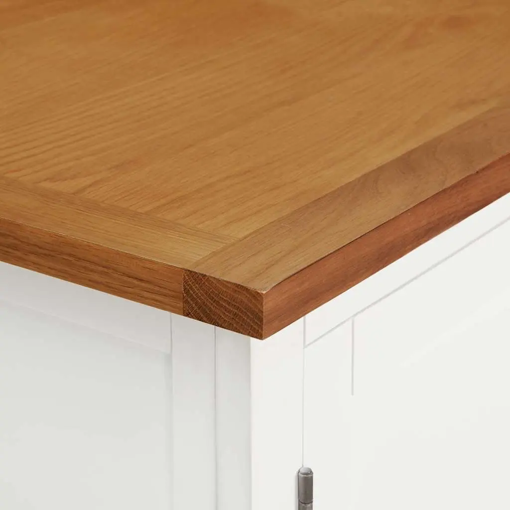 Solid Oak Wardrobe Cabinet with Rod and Drawers