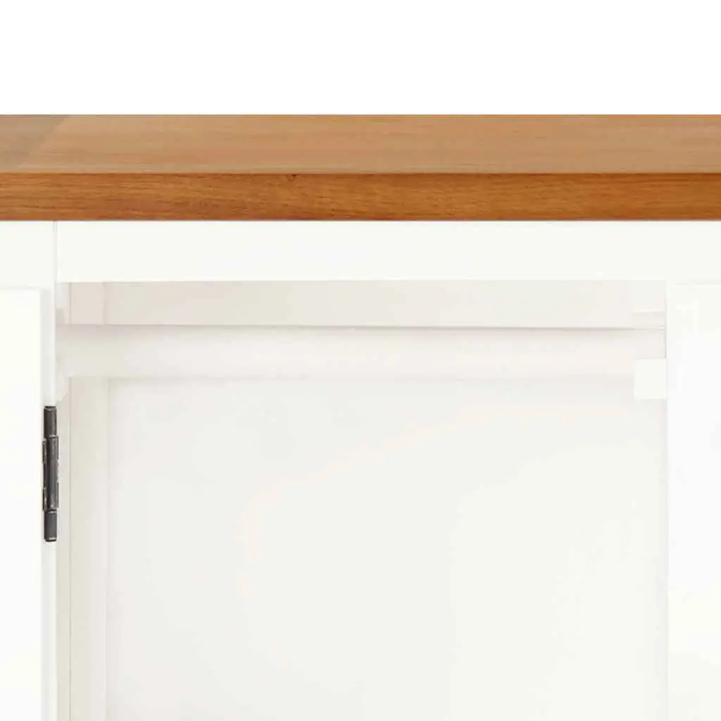 Solid Oak Wardrobe Cabinet with Rod and Drawers