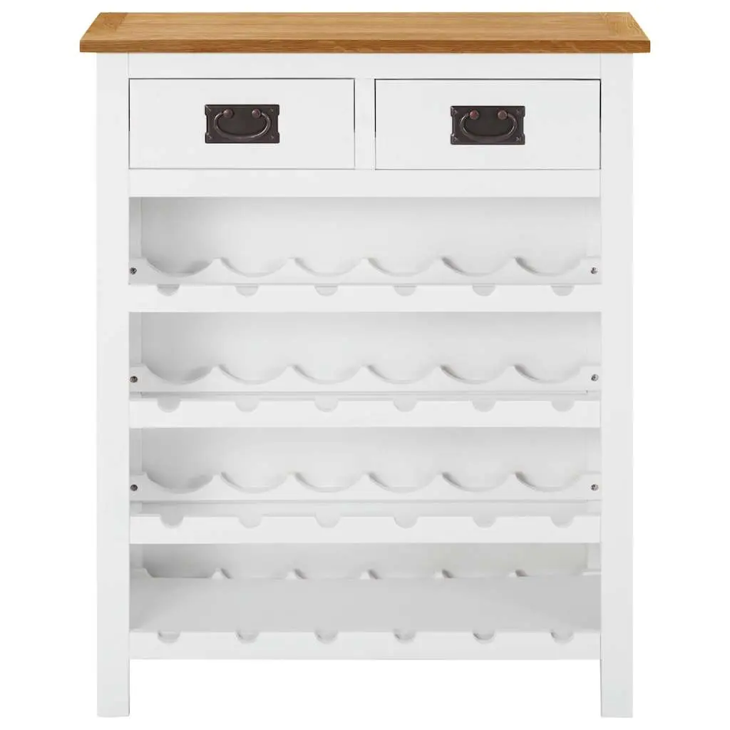 Brown Oak Wine Cabinet with Open Racks