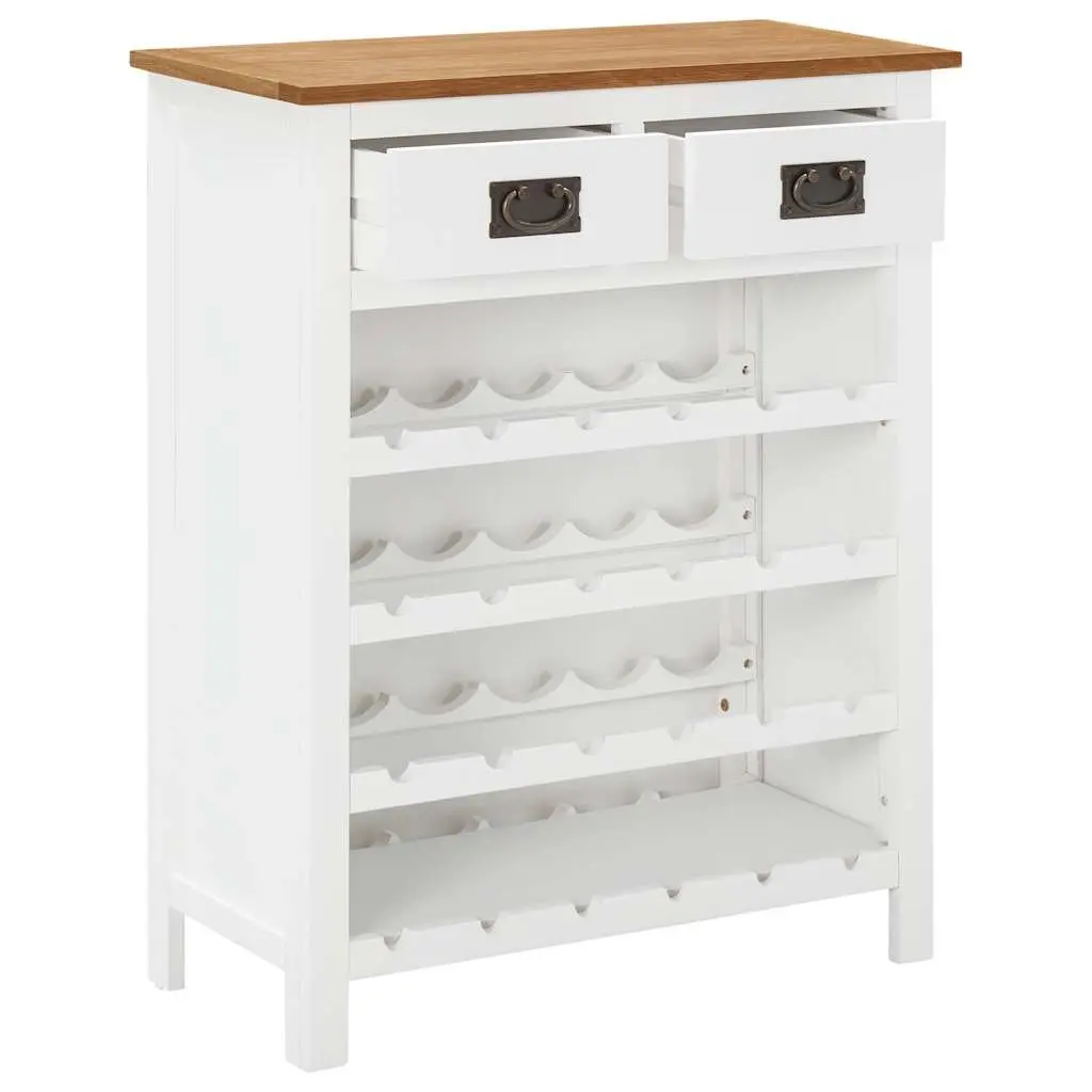 Brown Oak Wine Cabinet with Open Racks