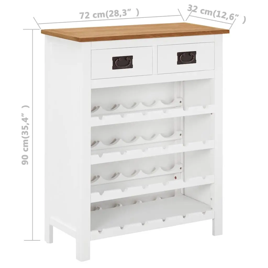 Brown Oak Wine Cabinet with Open Racks