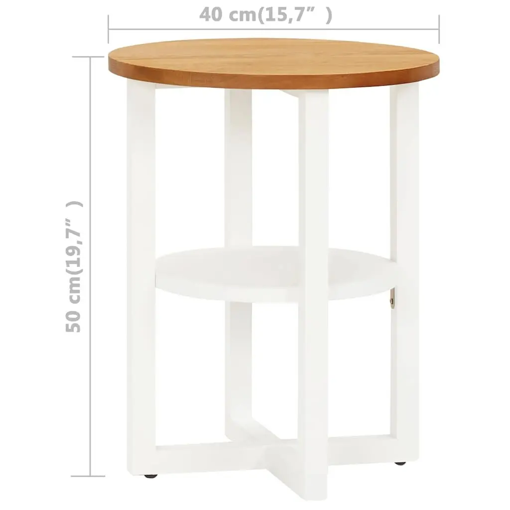 Side Table Oak Wood 40x50 cm Brown