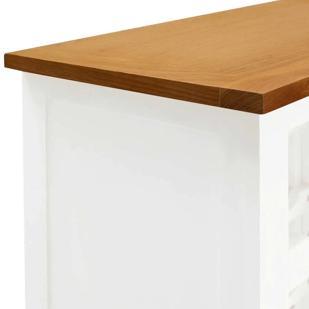 Solid Oak Wine Cabinet with Open Racks