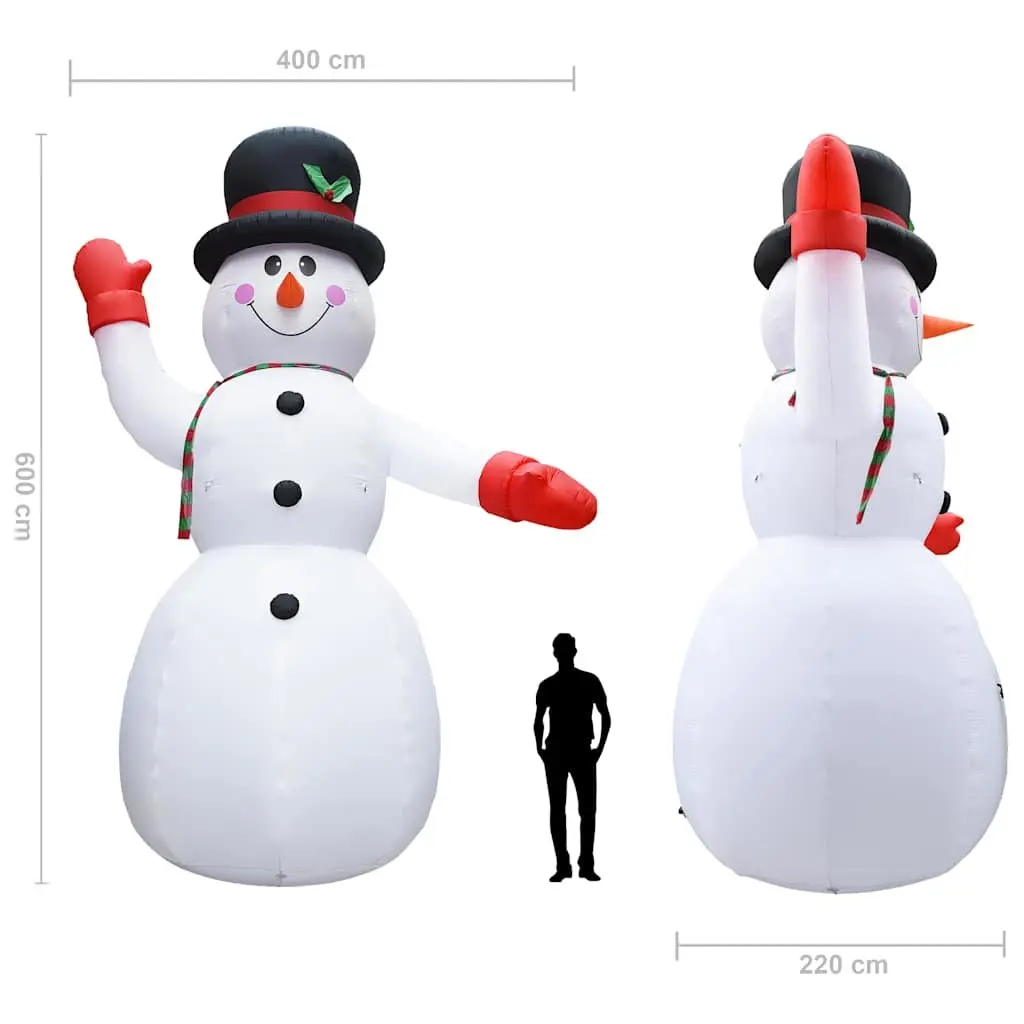 XXL Inflatable Snowman Decoration 600cm with LED Lights