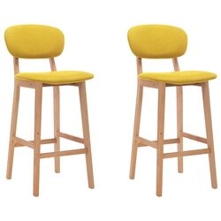 Stylish Yellow Bar Stools Set of 2 with Durable Legs