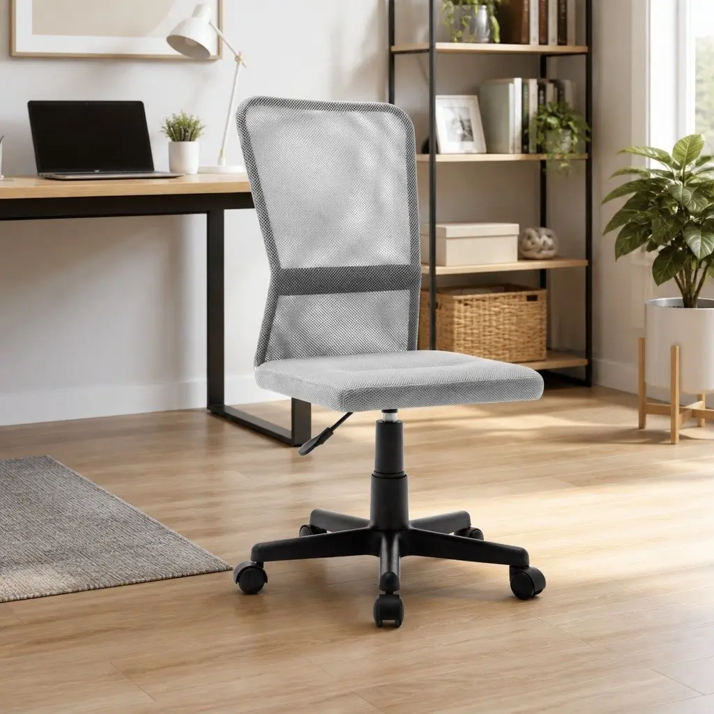 Swivel Office Chair with Grey Mesh and Gas Lift