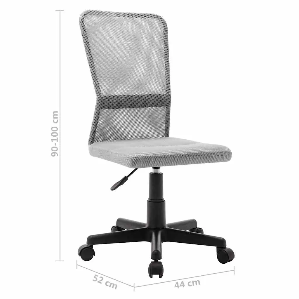 Office Chair Mesh Fabric Grey Mid Back Adjustable Height Swivel