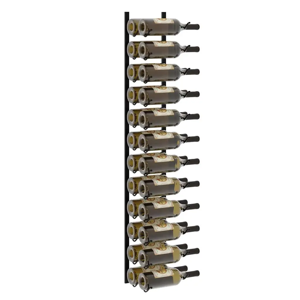Wall-mounted Wine Rack for 24 Bottles in Black
