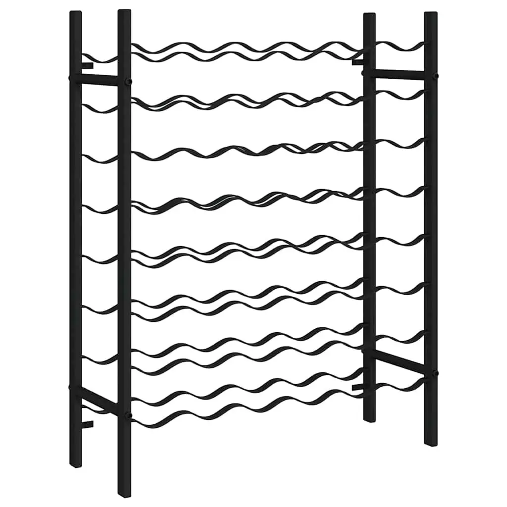48 Bottle Wine Rack in Black Metal