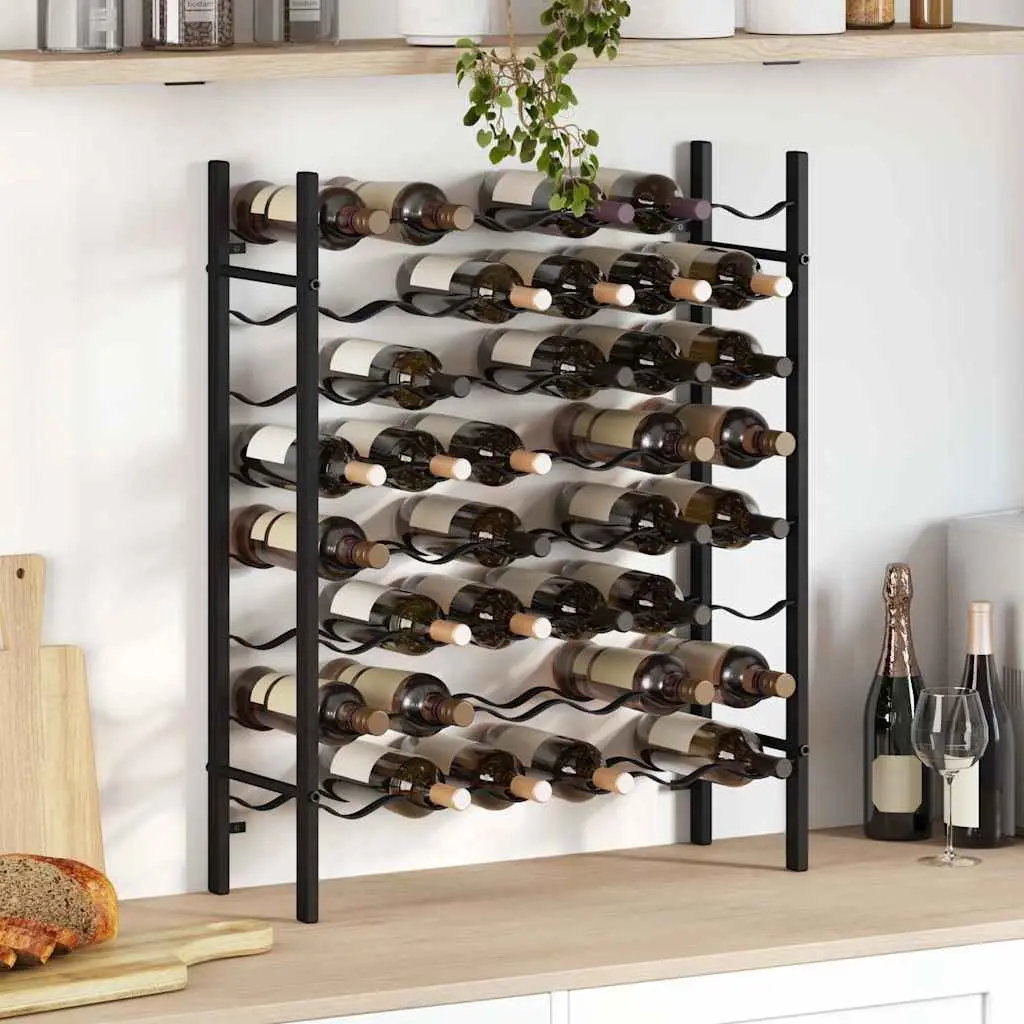 48 Bottle Wine Rack in Black Metal