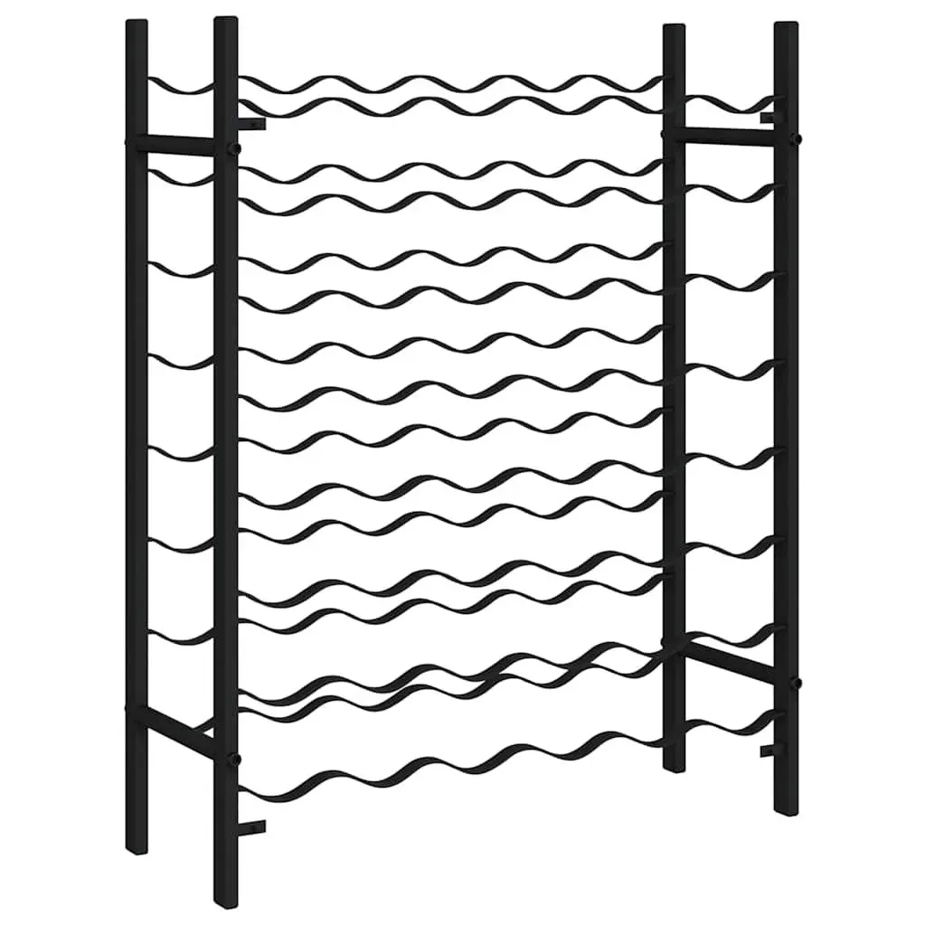 48 Bottle Wine Rack in Black Metal