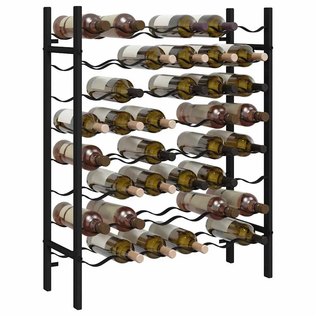 48 Bottle Wine Rack in Black Metal