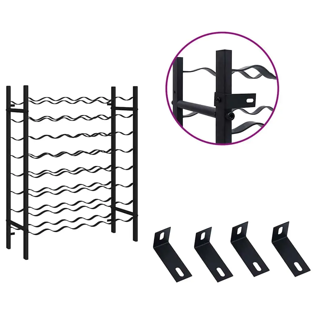 48 Bottle Wine Rack in Black Metal