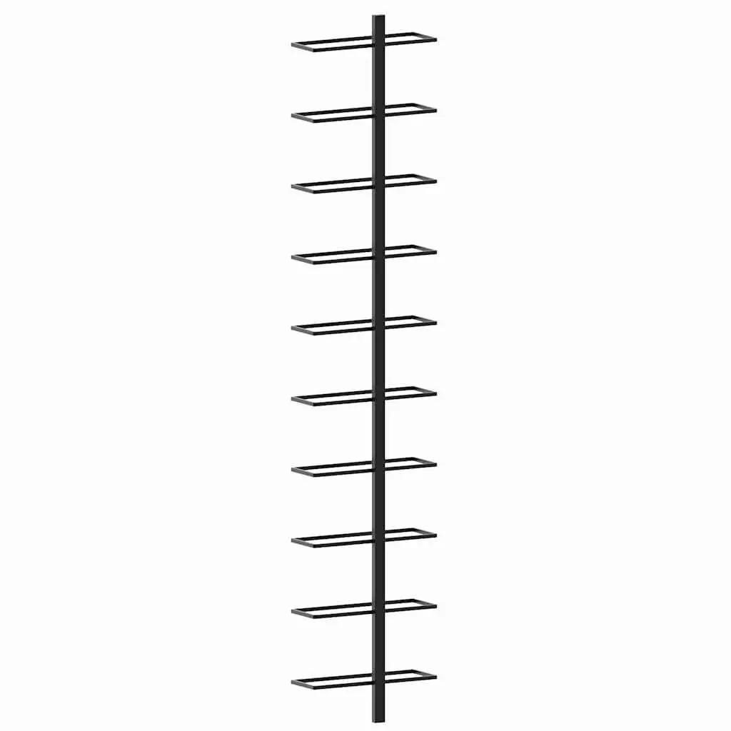 Black Metal Wine Rack for 10 Bottles