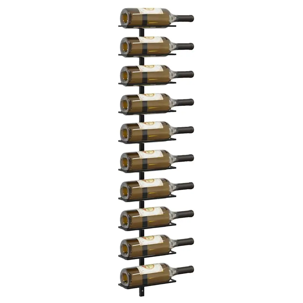 Black Metal Wine Rack for 10 Bottles