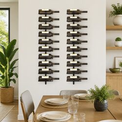 Stylish Black Metal Wine Rack Set for 20 Bottles