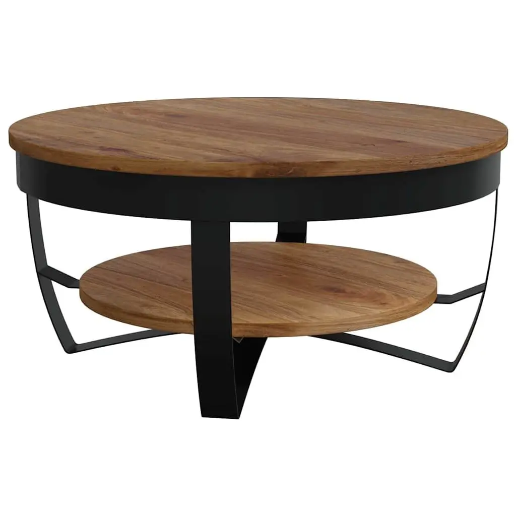 Coffee Table Solid Acacia Wood 65x65x32 cm Brown