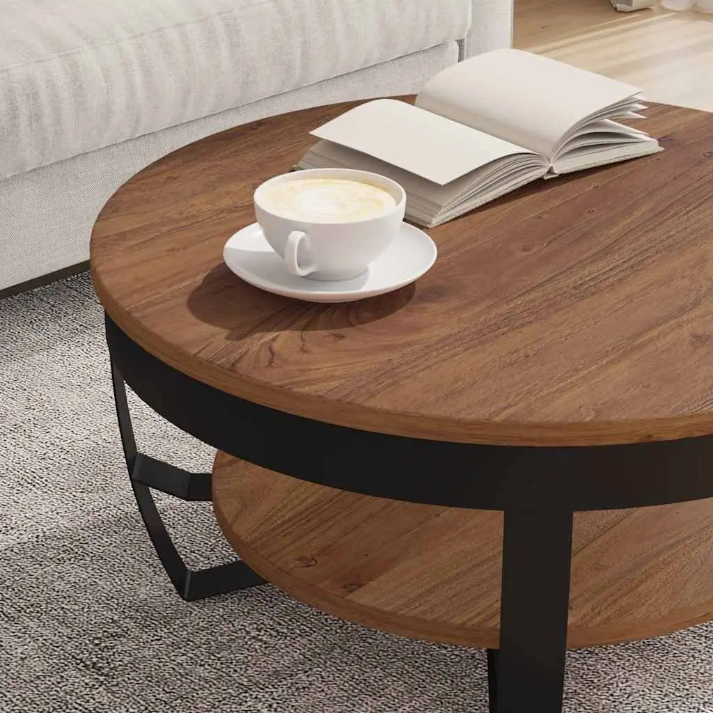 Coffee Table Solid Acacia Wood 65x65x32 cm Brown