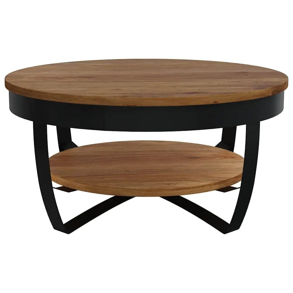 Coffee Table Solid Acacia Wood 65x65x32 cm Brown