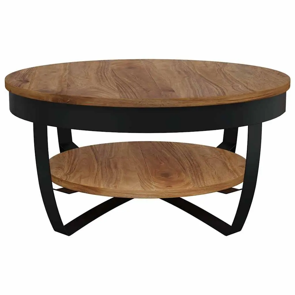 Coffee Table Solid Acacia Wood 65x65x32 cm Brown