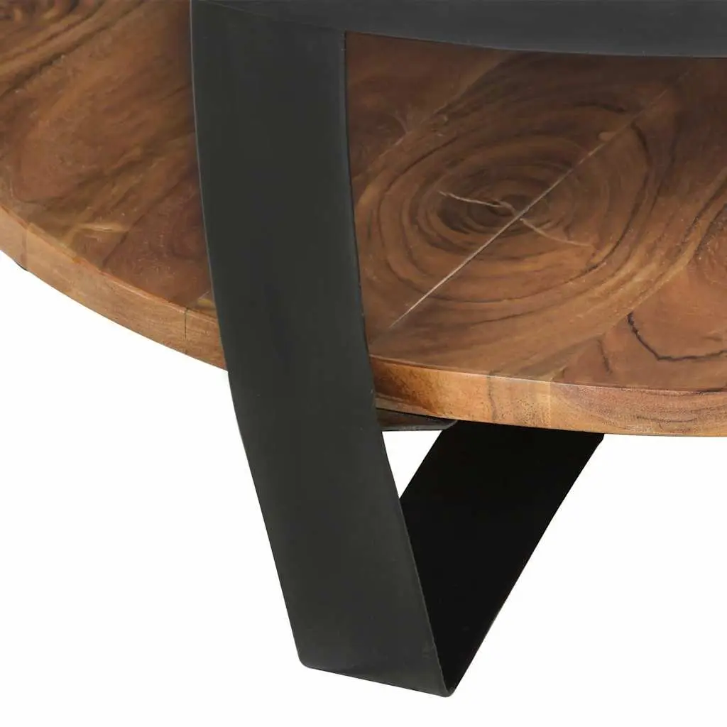 Coffee Table Solid Acacia Wood 65x65x32 cm Brown