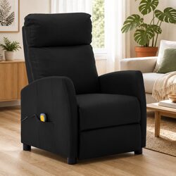 Black Reclining Massage Chair with 6 Vibration Points