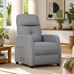 Electric Massage Chair with 6 Massage Points in Grey Fabric