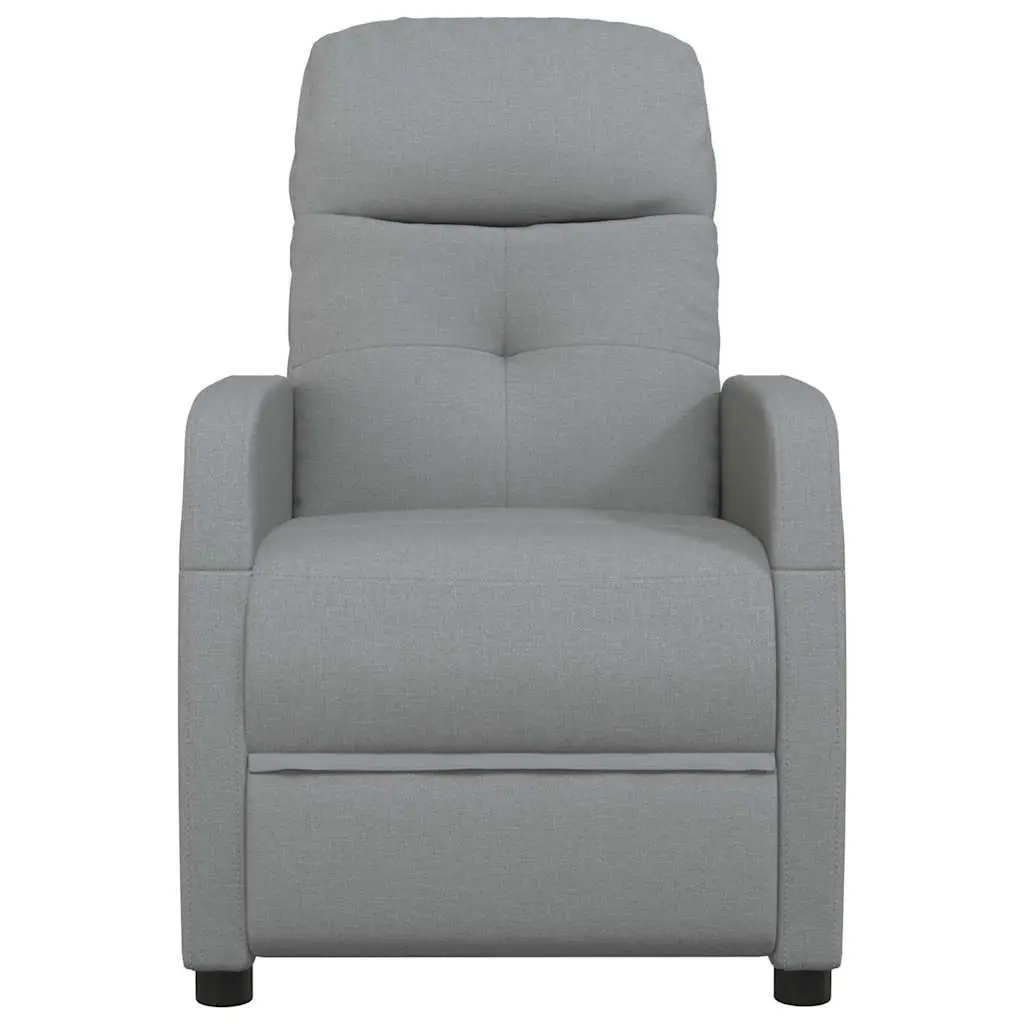 Electric Massage Chair Fabric Grey Reclining Armchair 6 Massage Points