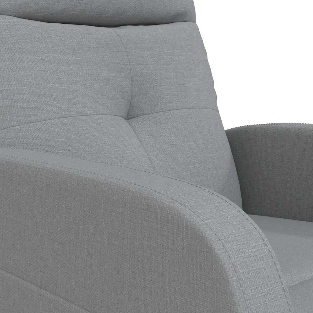 Electric Massage Chair Fabric Grey Reclining Armchair 6 Massage Points