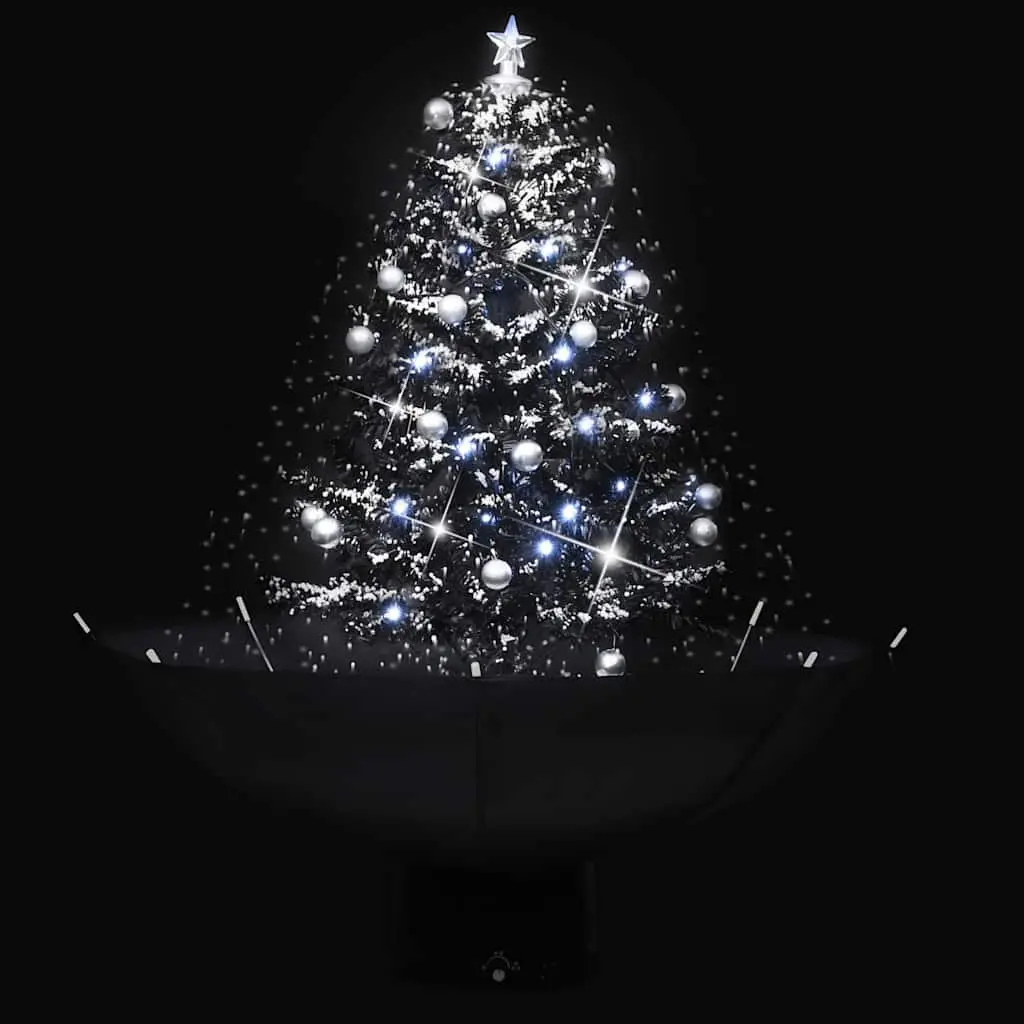 Black Artificial Christmas Tree with Snow Effects