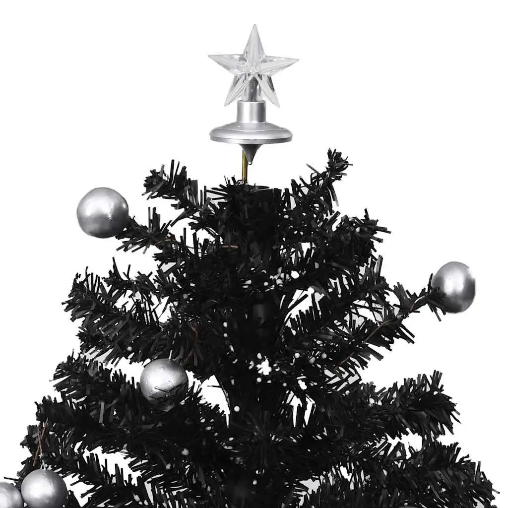 Black Artificial Christmas Tree with Snow Effects