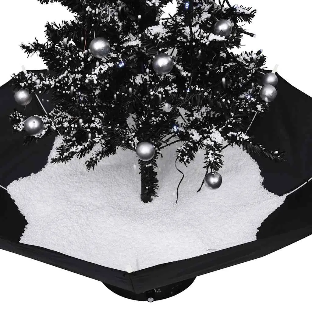 Black Artificial Christmas Tree with Snow Effects