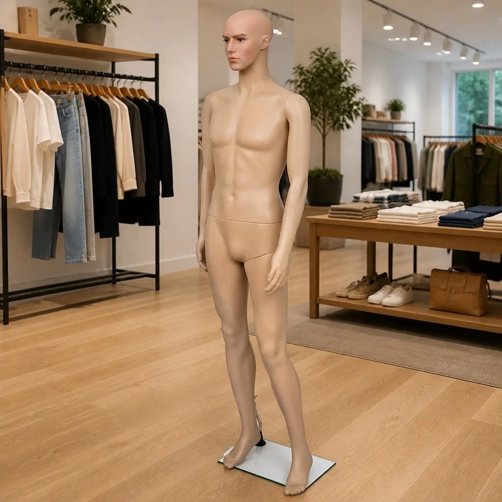 Beige Full-Body Male Mannequin for Retail Displays