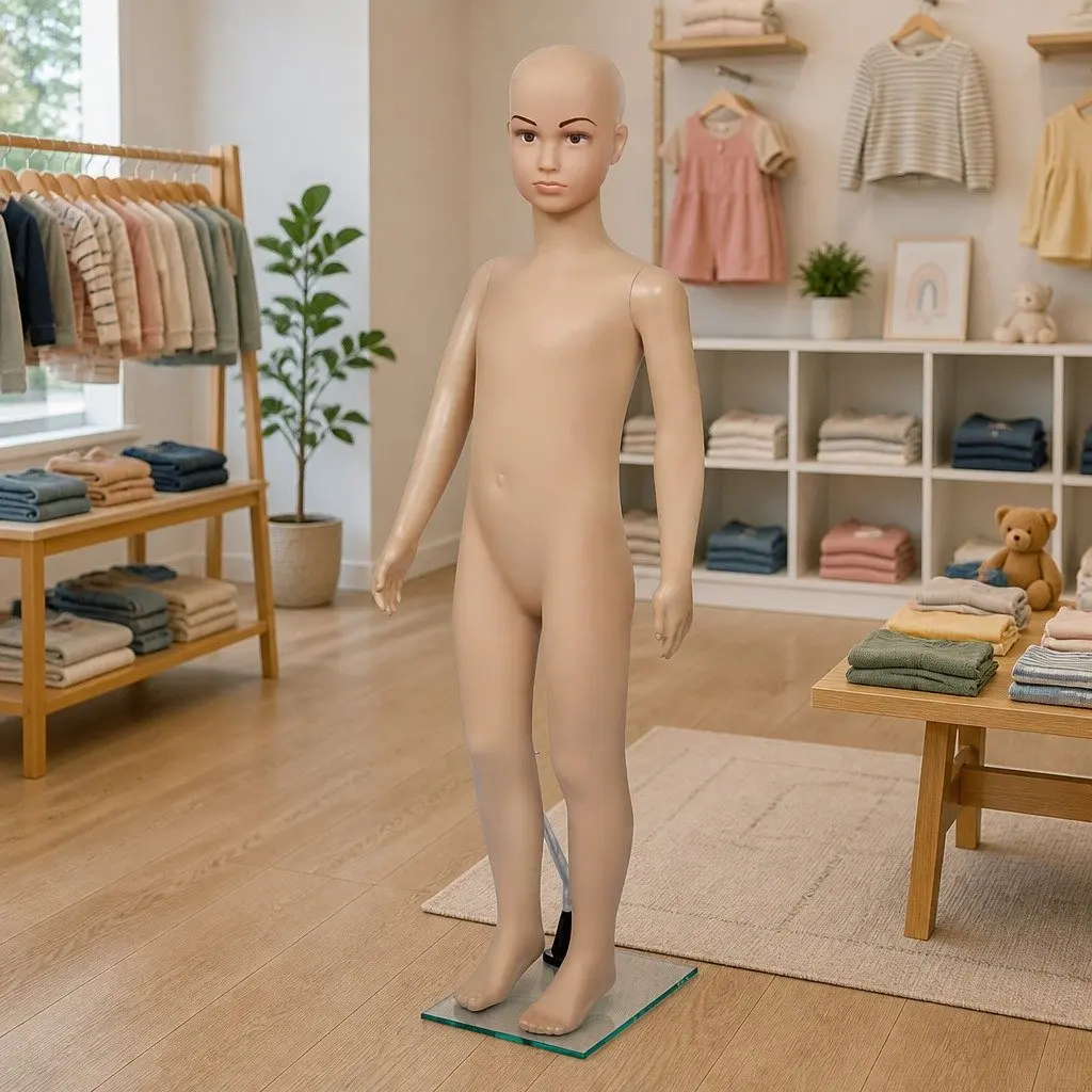 Beige Child Mannequin with Removable Arms and Head