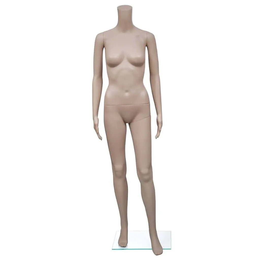Female Mannequin PE Material Beige Display Torso 360° Rotating Arms Retail Shop